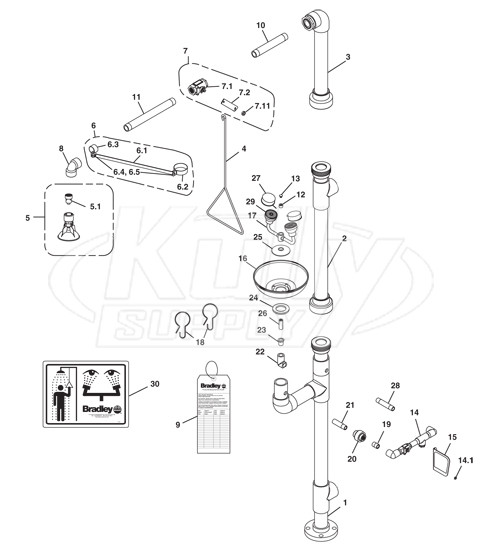 Bradley S19-310PVC Parts Breakdown