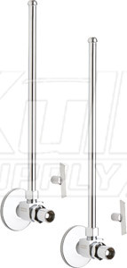 Chicago STC-41-11-PR-AB Angle Stop Compression Valve with Supply Tube and Loose Key Handle - One Pair