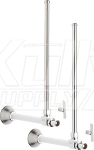 Chicago STC-52-11-PR-AB Angle Stop Compression Valve with Supply Tube and Loose Key Handle - One Pair