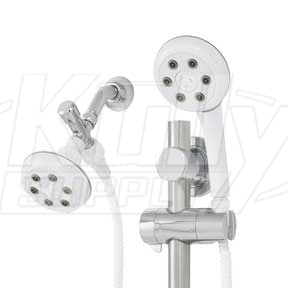 Speakman VS-122620-WHT Combination Handheld & Fixed Showerhead w/Slide Bar - White 