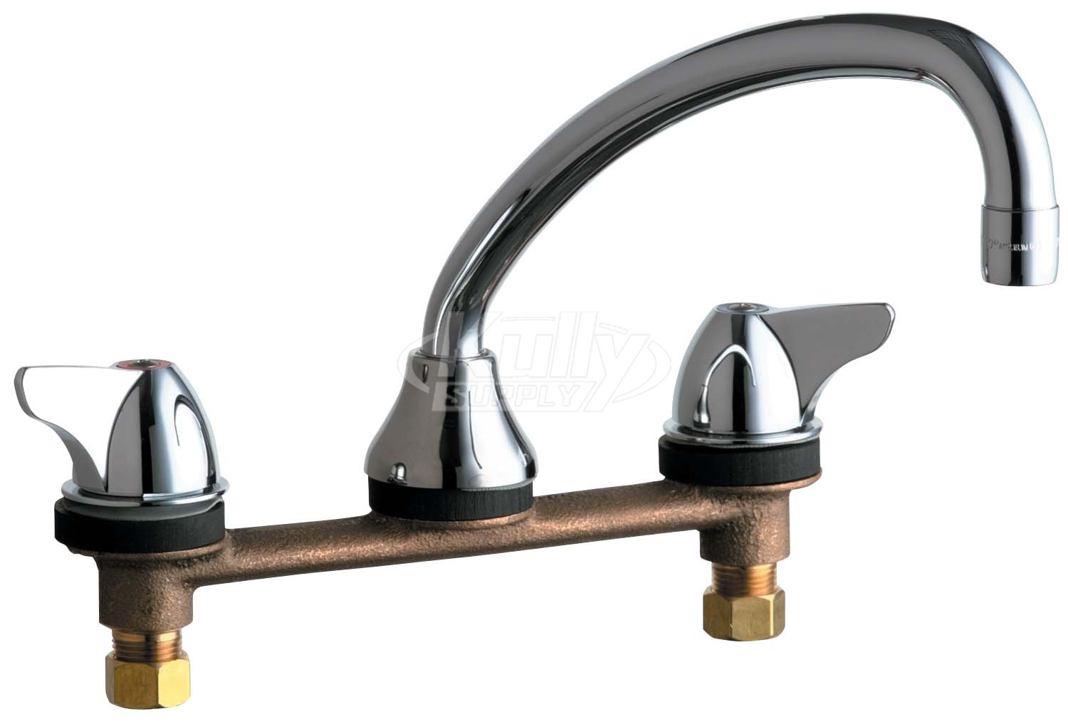 Chicago 1888-XKABCP Concealed Hot and Cold Water Sink Faucet for Stainless Steel Counter (Discontinued)