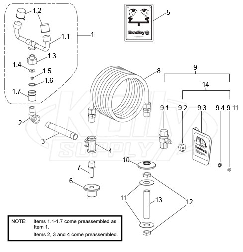 Bradley S19-240E Parts Breakdown