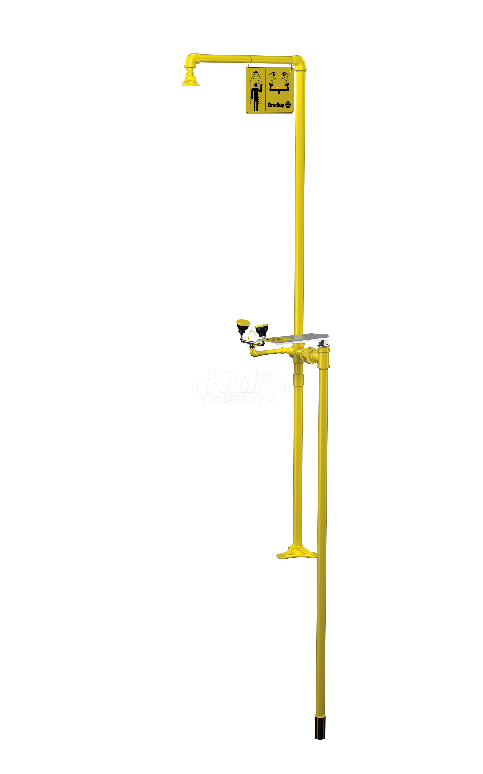 Bradley S19-310HFP4 Frostproof Combination Drench Shower & Eye/Face Wash (for 48" Bury Depth)