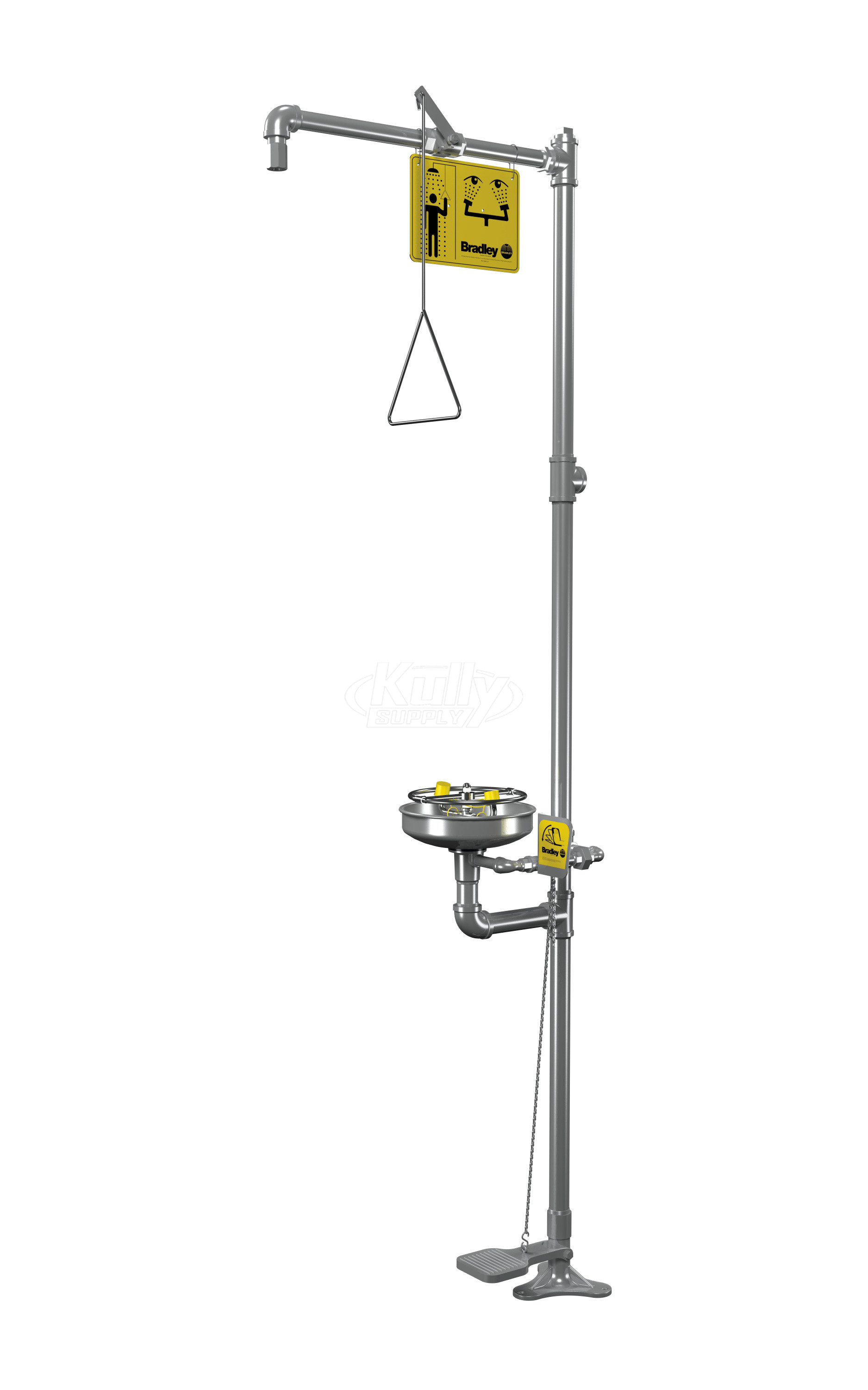 Bradley S19-310SS Stainless Steel Combination Drench Shower & Eye/Face Wash