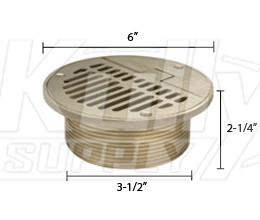 Zurn ZN400-6C Z400 "TYPE C" Round Hinged Strainer - Polished Nickel Bronze Top