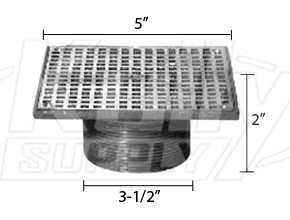 Zurn ZN400-5S Z400 "TYPE S" Square Strainer - Polished Nickel Bronze Top