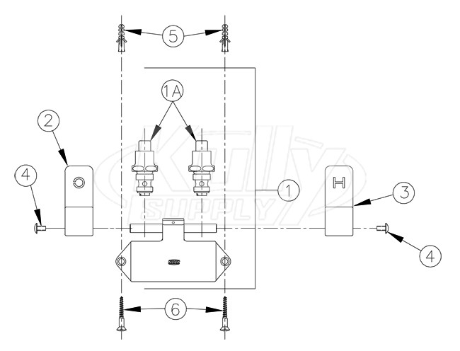 CAD D80 2本セット Zurn Z85500 Double Foot Pedal Valve Parts Breakdown