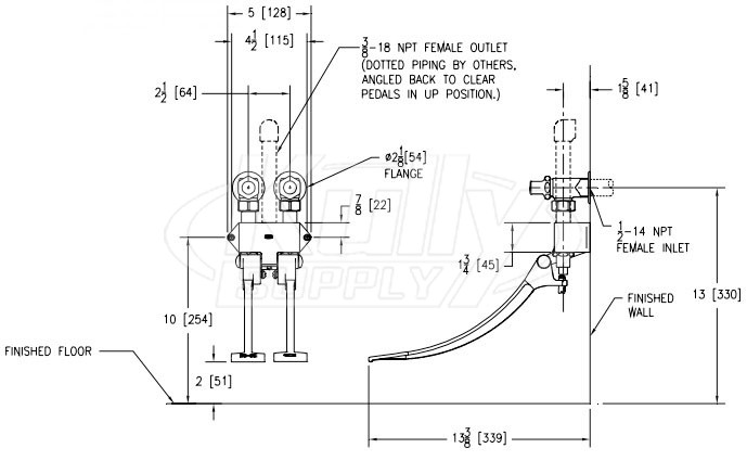 Zurn Z85500-XL-WM Double Foot Pedal Valve | KullySupply.com