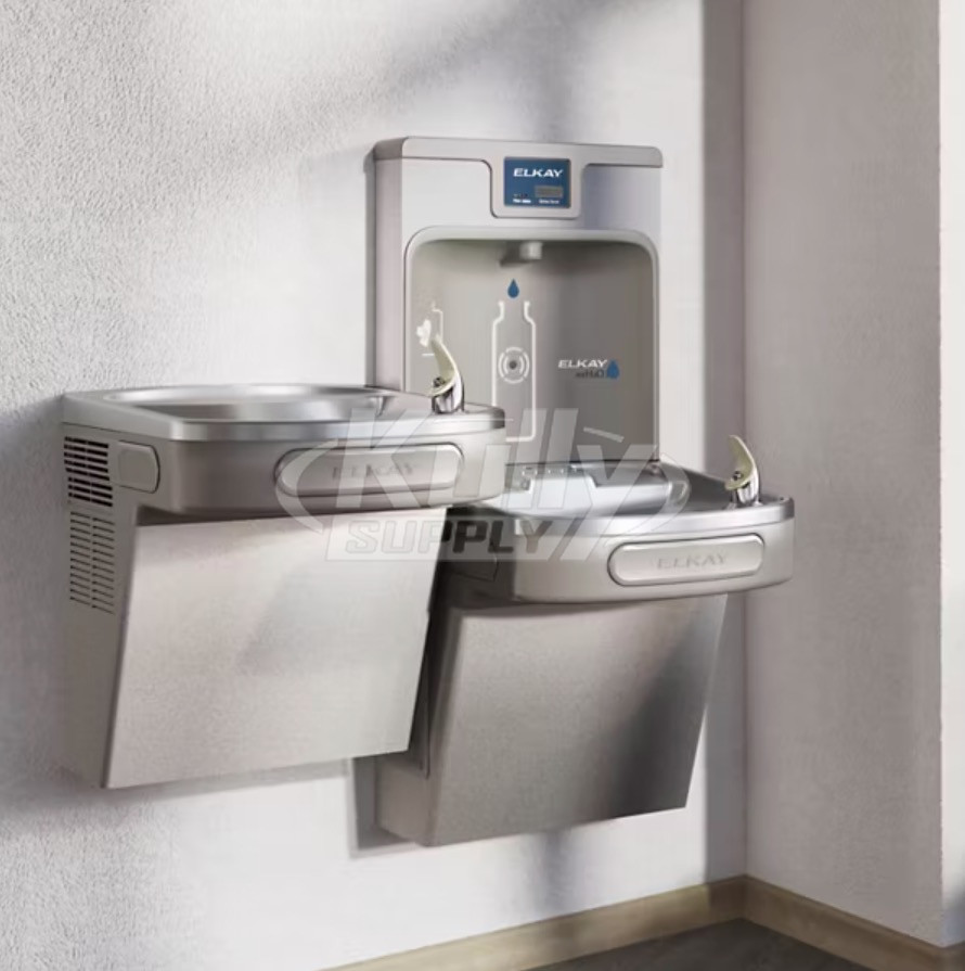 Elkay EZH2O LZSTL8WSLK Filtered Dual-Station Drinking