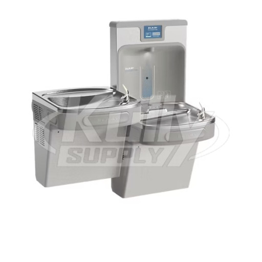 Elkay EZH2O LZSTL8WSLK Filtered Dual-Station Drinking Fountain with Bottle-Filling Station