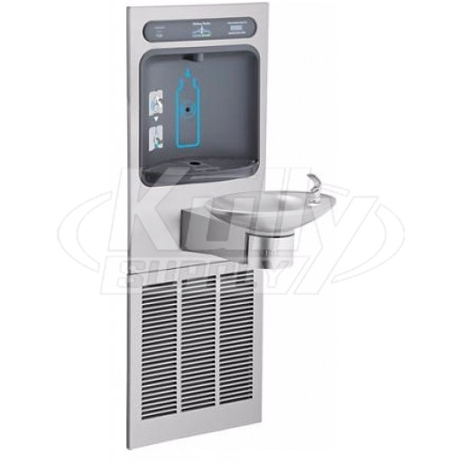 Halsey Taylor HTHBWF-OVLER-I HydroBoost Bottle Filling Station, & Integral OVL-II Fountain, Stainless Steel