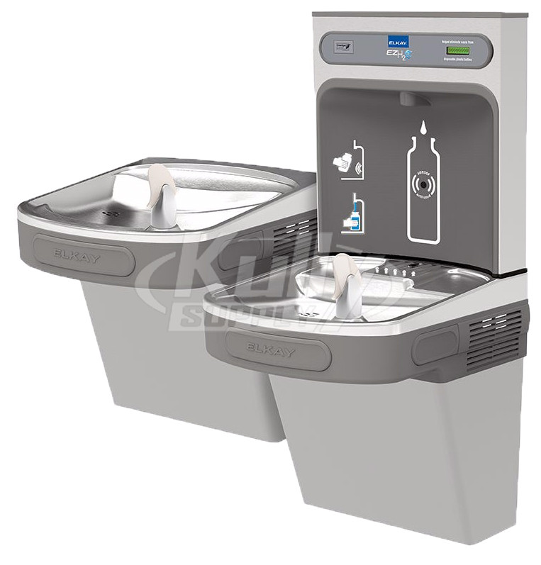Elkay EZH2O LZSTLG8WSLK GreenSpec Filtered Dual Drinking Fountain with Bottle Filler