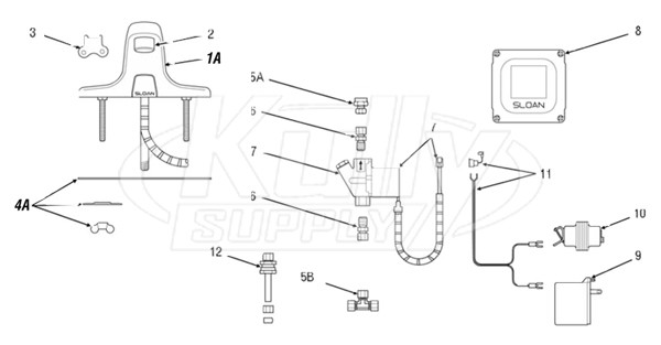 Sloan Optima(R) ETF-600 Faucet Parts Breakdown
