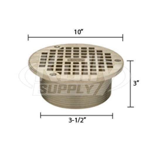 Zurn ZB400-10B Z400 "TYPE B" Round Strainer - Polished Bronze Top