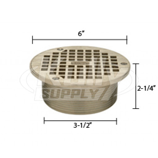 Zurn ZN400-6B Z400 "TYPE B" Round Strainer - Polished Nickel Bronze Top