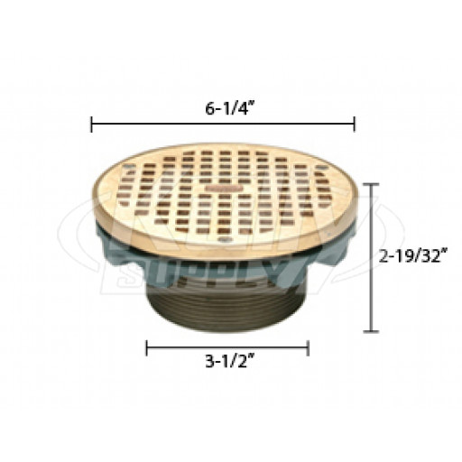 Zurn ZN400-6BZ Z400 "TYPE BZ" Round Leveling Strainer - Polished Nickel Bronze Top