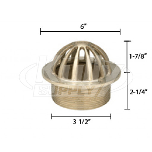 Zurn ZN400-6G Z400 "TYPE G" Round Strainer - Polished Nickel Bronze Top