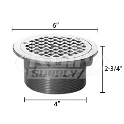 Zurn ZB400-6H Z400 "TYPE H" Round Strainer - Polished Bronze Top