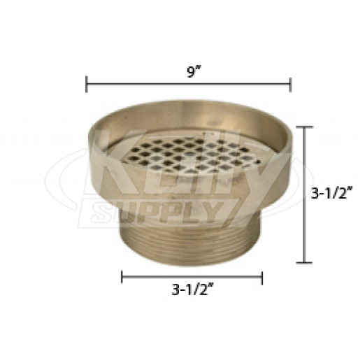 Zurn ZB400-9I Z400 "TYPE I" Round Strainer - Polished Bronze Top