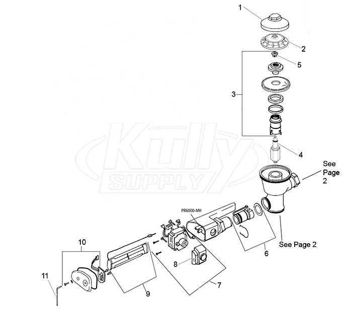 Zurn ZR Retro Flush Flush Valve Parts Breakdown | ZurnProducts.com