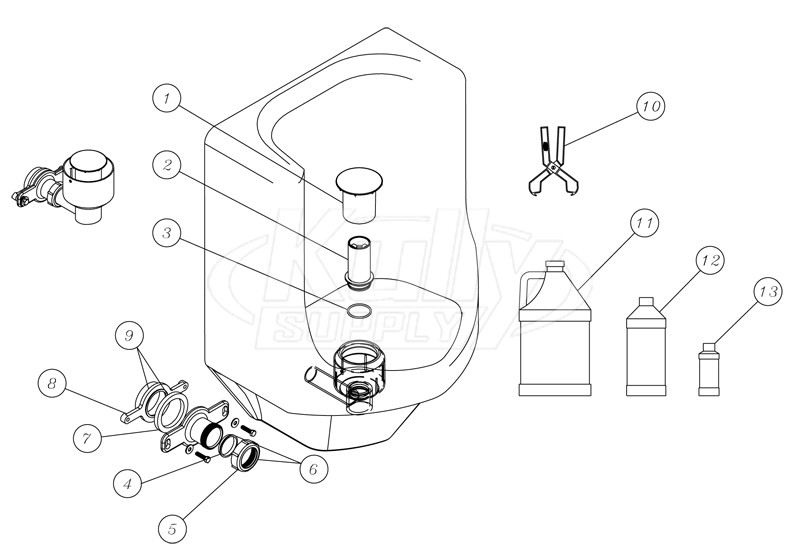 ringopapaページ Zurn Z5795 Waterless Urinal Parts Breakdown | ZurnProducts.com
