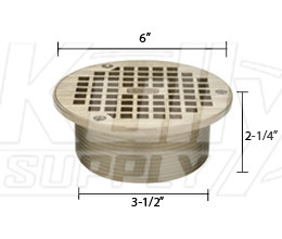 Zurn ZN400-6B Z400 "TYPE B" Round Strainer - Polished Nickel Bronze Top