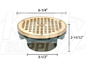 Zurn ZN400-6BZ Z400 "TYPE BZ" Round Leveling Strainer - Polished Nickel Bronze Top