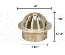 Zurn ZN400-6G Z400 "TYPE G" Round Strainer - Polished Nickel Bronze Top