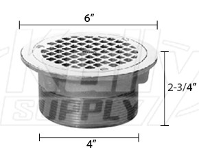 Zurn ZB400-6H Z400 "TYPE H" Round Strainer - Polished Bronze Top