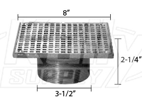 Zurn ZB400-8S Z400 "TYPE S" Square Strainer - Polished Bronze Top