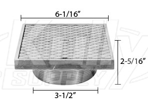 Zurn ZN400-6SC Z400 "TYPE SC" Square Strainer - Polished Nickel Bronze Top