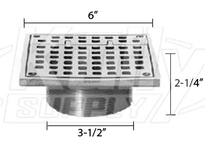Zurn ZN400-6SH Z400 "TYPE SH" Square Hinged Strainer - Polished Nickel Bronze Top