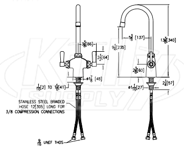 Zurn Z826B4-XL AquaSpec Double Laboratory Faucet | ZurnProducts.com