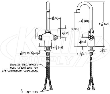 Zurn Z826A1-XL AquaSpec Double Laboratory Faucet | ZurnProducts.com