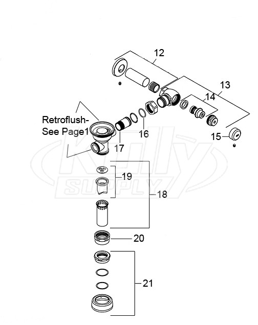 Zurn ZR Retro Flush Flush Valve Parts Breakdown | ZurnProducts.com