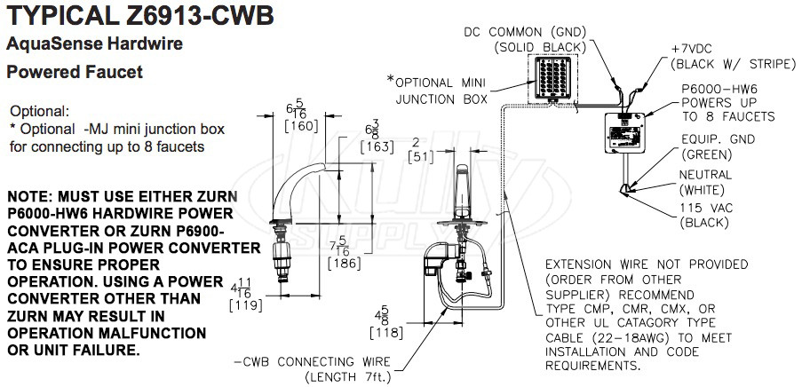 Zurn Z6913-XL-CWB AquaSense Hardwired Faucet | ZurnProducts.com