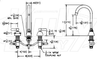 Zurn Z831B1-XL AquaSpec Widespread Faucet | ZurnProducts.com