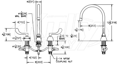 Zurn Z831C4-XL AquaSpec Widespread Faucet | ZurnProducts.com